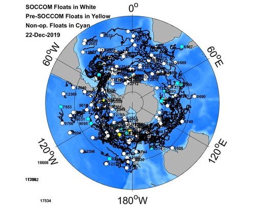 SOCCOM float data - Snapshot 2019-12-22