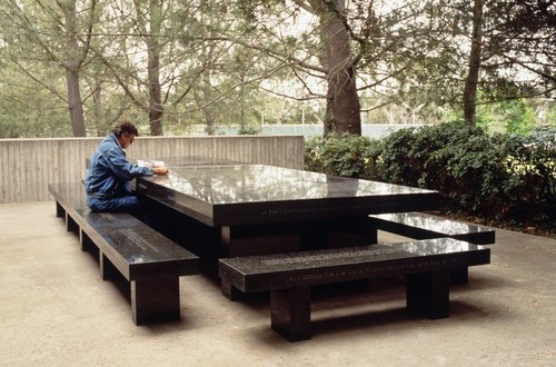 Green Table: general view with one person