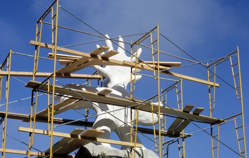 Sun God: restoration, 1999: after priming: rear view