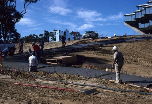 Snake Path: construction view: pouring concrete path base