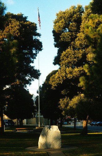 Untitled (proposed site): view down the middle of the grassy median looking north