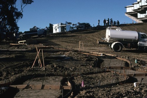 Snake Path: construction view: pouring concrete path base