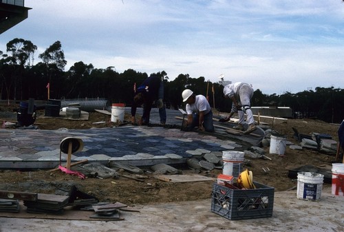 Snake Path: construction view: installing tile