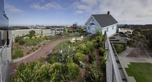 Fallen Star: wide-angle view of garden and house