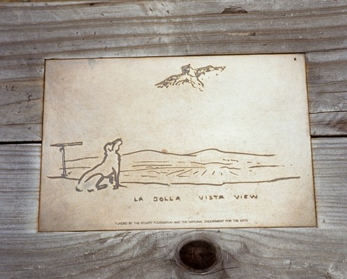 La Jolla Vista View: detail of bench plaque
