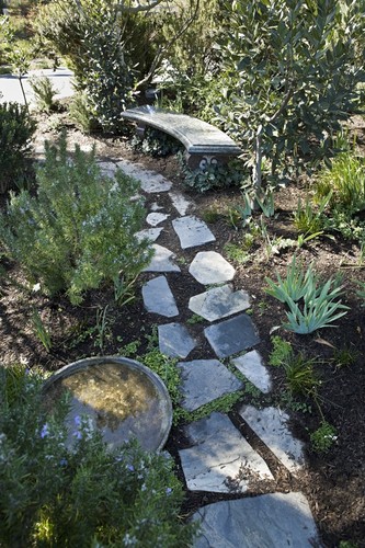 Snake Path: path and bench inside the Garden of Eden