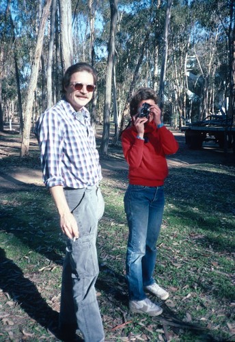 Trees: view of the artist during installation of Tree in eucalyptus grove