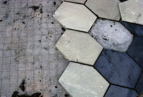 Snake Path: construction view: installing tile