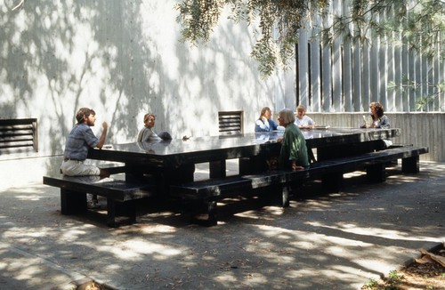 Green Table: general view with people