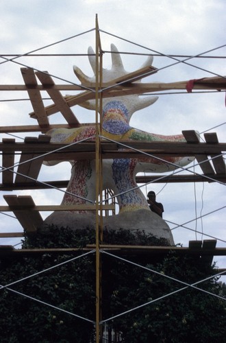 Sun God: restoration, 1999: after sanding: rear view