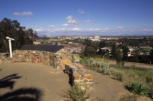 La Jolla Vista View: view to the east with telescope and map