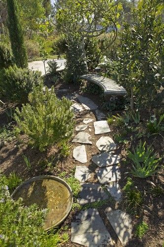 Snake Path: path and bench inside the Garden of Eden