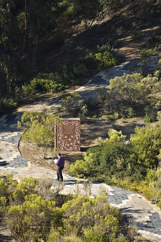 Snake Path: granite book (Milton's "Paradise Lost") and path