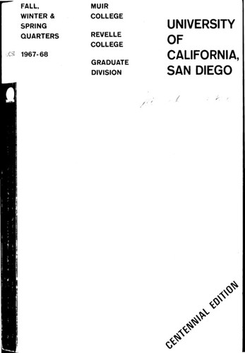 UC San Diego General Catalog, 1967-1968