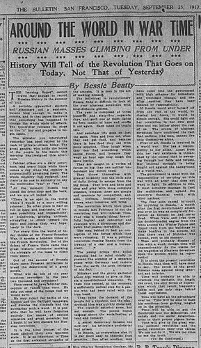 Around the World in War Time: Russian Masses Climbing from Under, History Will Tell of the Revolution That Goes on today. Not That of Yesterday