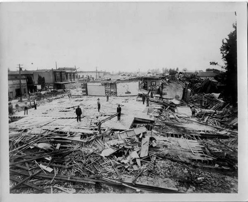 Flattened building in downtown Santa Rosa