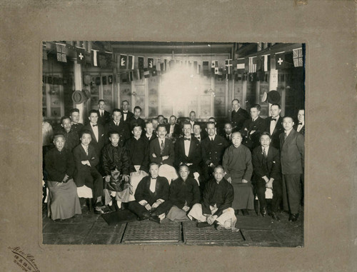 Group portrait in banquet room