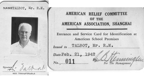 American Relief Committee Identification Card