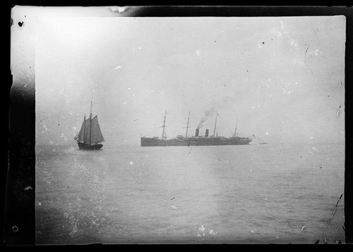 Steamship transporting troops to Philippines, San Francisco Bay