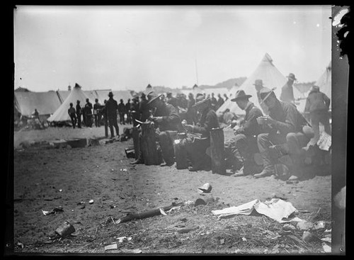 Troops eating, Camp Merritt, San Francisco