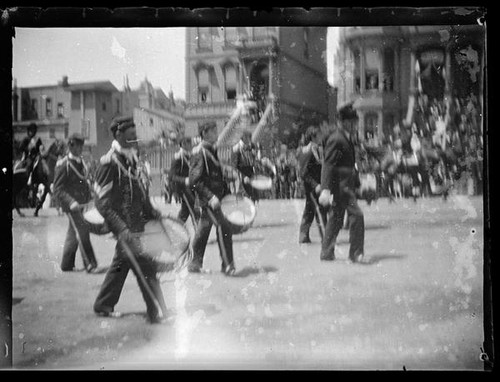 Drummers, Decoration Day procession, San Francisco