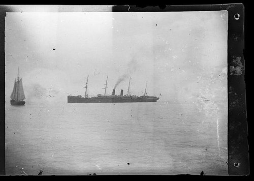 Steamship transporting troops to Philippines, San Francisco Bay