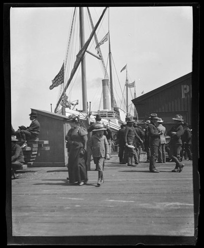 Steamship docked at pier, San Francisco Bay