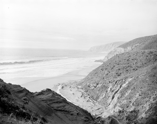 Pierce Point--Beach from Ranch Trail, Marin Co., California, 1950's