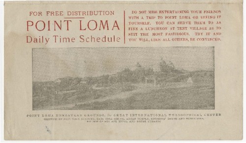 Point Loma daily time schedule