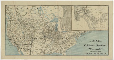 Map of the California Southern Railroad, showing location of the lands of the San Diego Land and Town Co