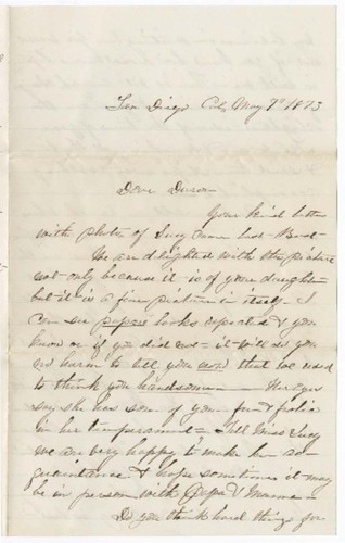 [Letter from E and M.B. Steele to D.W. Wakefield] 1873