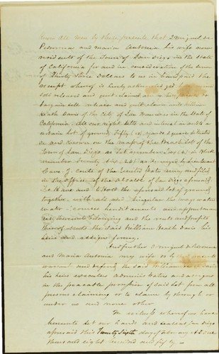 Document : San Diego, Calif., 1850 Feb. 26