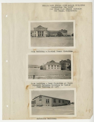 [Photographs of San Diego school buildings]