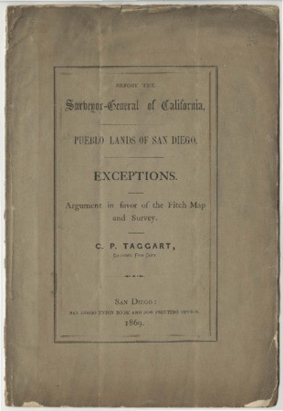 Pueblo lands of San Diego : exceptions : arguments in favor of the Fitch map and survey