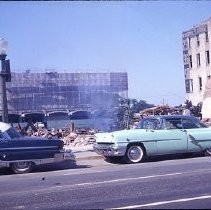 Views of redevelopment sites showing the demolition of buildings in the district. These view date from 1959 to 1963. Specific sites are not identified in this set of images