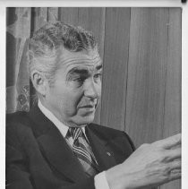 Stanley McCaffrey, President, University of the Pacific, gesturing as he speaks