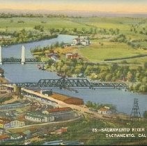 Sacramento River and Bridges, Sacramento, California