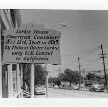 View of the sign for the Larkin House, Landmark #106 in Monterey County ...