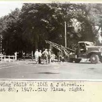 Street car rails being removed