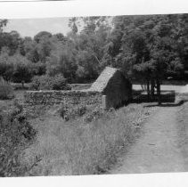 View of the grounds for Mission Historical Park, California State Landmark #309 in Santa Barbara County