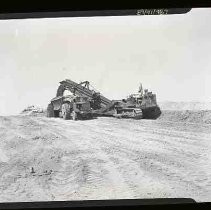 Heavy duty equipment loading gravel