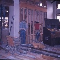 Interior view of the Traveler's Hotel during reconstruction