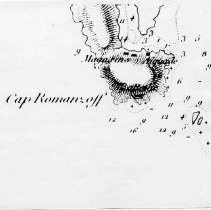 Photographs from Russian Fort Inspection at Bodega Bay. Duplicate of Mopros (?) map of 1841, showing Bodega Bay, Sonoma County, Calif