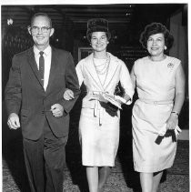 Wendy Douglas, Miss California of 1963 shown with her parents Mr. and Mrs. Richard W. Douglas