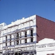 Old Sacramento. Old Sacramento. View of the Pacific Stables building on the corner of Second and L Streets