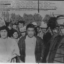 Cesar Chavez, President of United Farm Workers with his wife, Helen on the left at a memorial service in Calexico