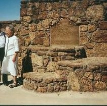 Tule Lake Linkville Cemetery Project 1989: JACLers next to Memorial Plaque