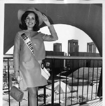 Troas Hayes, a graduate of Sacramento State College and California's entry in the Miss USA pageant, pays a call to the California Exposition