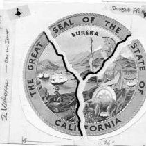 View of a broken California State Seal