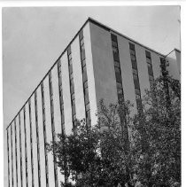 Exterior view of the Pacific Telephone and Telegraph Building at 1407-1411 J Street in Sacramento. Building is on the northeast corner of 14th and J Streets